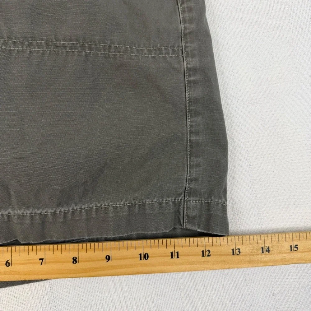 Dockers Women Olive Green Cotton Chino Shorts Size 14 Mid Rise Utility Casual